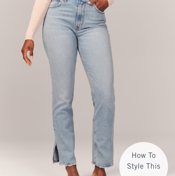 Abercrombie and fitch curve love 90s ultra high rise straight jeans - Picture 4 of 8